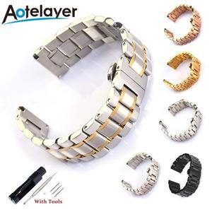 이중  범용 스테인레스 스틸 스트랩 플랫 엘보 더블 프레스 버터플라이 걸쇠 밴드 및 도구 12mm 24mm