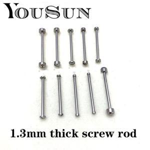 2PCs 시계 밴드 나사 막대 1.3 직경  강철 벨트 고정 샤프트 스테인레스 스틸 볼트 핀 매트 카펫 러그로드