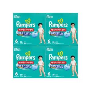 펨퍼스 베이비드라이 팬티형 귀저기  6단계 30매 x 4팩