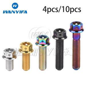 Wanyifa 티타늄 볼트 M6x10/15/20/25/30/35/40/45/50/55/60/75mm 플랜지 내부 육각 머리 나사 바이크 오토