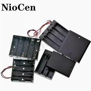 검정 플라스틱 AA LR6 HR6 배터리 보관 케이스 클립 홀더 컨테이너 1X 2X 3X 4X 18650 박스 와이어 리드 핀