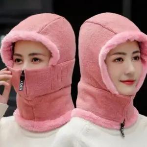 목토시 후드 넥워머 바라클라바 안감 방한 전면 털 겨울 넥워머 방한 목도리 용품 목토시 니트 골프