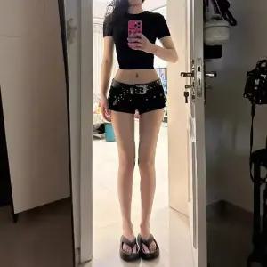 남친 청반바지 힙업 큐빅 해골 청바지 로우컷 슬림핏 핫팬츠 MODU1