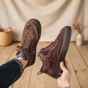 남성 그런지 저탑 시즌리스 세무 스니커즈