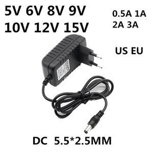 AC 110-240V DC 5V 6V 8V 9V 10V 12V 0.5A 1A 2A 3A 범용 전원 어댑터 공급 충전기 Eu Us LED 조명 스트립