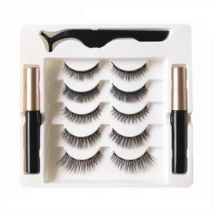 5쌍 자기  라이너 액체 속눈썹 세트 자석 메이크업 거짓 더블 5ml