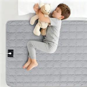 그라운딩 매트 침대용 면 34.2x50인치 및 은섬유로 제작된 수면용 패드 15피트 접지 코드 포함 그레이