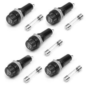 유리 퓨즈 30A 250V 630mm 검은색 홀더 5Pcs 마운트가 금속 피엘렉트 있는 섀시 플라스틱