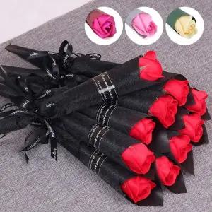 (큰손할인) 장미한송이10p 단체선물 조화 기념일 비누