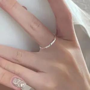 여성 고급 레이어드 미니 럭키 트위드 행운 실버 반지