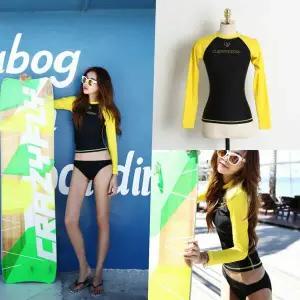 체리페리 배색 레쉬가드 옐로우