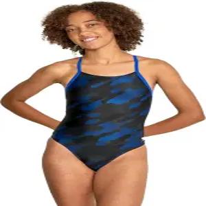 스피도 여성 수영복 원피스 파워플렉스 크로스 백 프린트 성인 팀 컬러