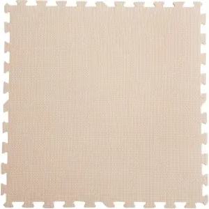 TANSU NO GEN 3/8인치 두꺼운 인쇄 폼 타일 연동 바닥 매트 피로 방지 바닥재 16개 베이지 일본산 디자인