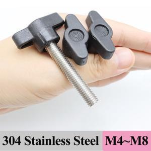 M4 M5 M6 M8 수동 조임 핸들 볼트 304 스테인리스 스틸 Z-핸들 나사 손잡이 기계식 조절 가능 썸 머신