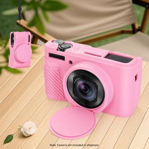 캐논 파워샷 SX740 HS/SX730 HS용 소프트 실리콘 케이스(렌즈 보호대 포함)(핑크)