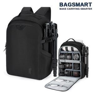 작가 BAGSMART 카메라 배낭 DSLR 가방 케이스 13.3 인치 노트북 방수 레인 커버 삼각대 마운트