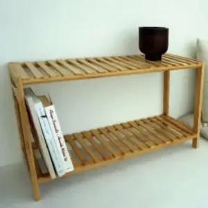 [생활] 2단 책장 선반테이블 대나무수납 팬트리선반