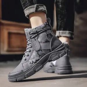 남자 털워커 밀리터리 디자인 겨울털 털안감 워커 털안감부츠 워커남자 캐주얼워커