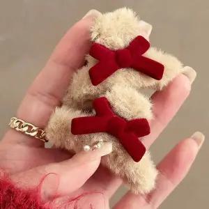 헤어잡기 겨울 리본 헤어스타일 헤어 머리장식