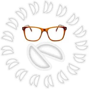 24쌍 안경 코 패드 미끄럼 방지 실리콘 편안한 부드러운 쿠션 스틱 접착 선글라스 및 착용 (클리어)