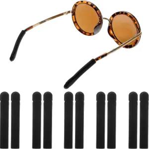 Qianyu 5쌍 안경 이어 쿠션 실리콘 그립퍼 미끄럼 방지 템플 팁 슬리브 소프트 패드 끝 팔은 과 가드