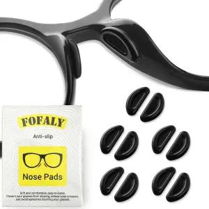 FOFLY 안경 코 패드 안경용 미끄럼 방지 선글라스용 부드럽고 편안한 실리콘 쿠션 압력 감소 및 방지(블랙