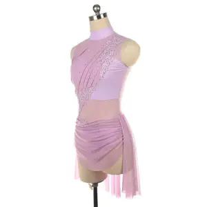 나비 피겨연습복 여성 체조복 비즈 치마 수제 드레스 고급 무대의상