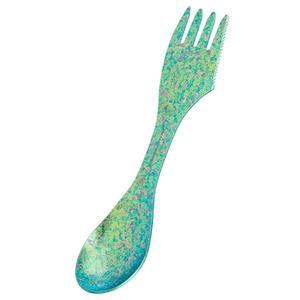 바싱고 티타늄 스포크 휴대용 캠핑 스푼 포크 나이프 초경량 3-in-1 다기능 식기 내구성 있는 야외 피크닉 배낭 여행용 Ti1064T (그린)