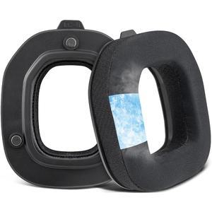 [미국배송] ASTRO A50X /A50 4세대 5세대 헤드셋용 SOULWIT 쿨링 젤 교체 이어패드(A50 3세대에 맞지 않음) 이어패드 쿠션과 스 실크 원단 - 블랙