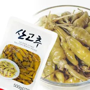 제이케이푸드 코우 산고추 500g 소포장 반찬 고추장아찌 절임 함량 55%