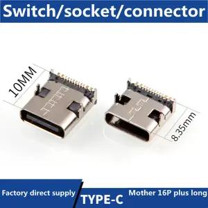 10PCS TYPE-C 마더-16p 플레이트 4다리 DIP L8.35m10.0mm TYPE-C16PIN 플러스 롱 스타일