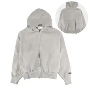 피어오브갓 192HO254781F 기모 자수 장식 클래식 풀집 후드티 스모크 그레이