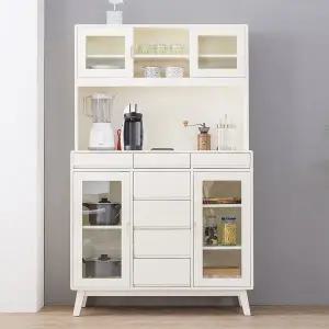 [밀키웨이]해리스 원목도장 1050 와이드 서랍장+상부장