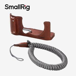 FUJIFILM X-M5 용 Smarig 카메라 가죽 하프 케이스 키트 범용 땋은 손목 밴드 숄더 스트랩 엄지 그립 액세