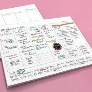 주간 위클리 플래너 떡메모지 메모장 타임 학습