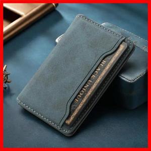 강력한 자석 액세서리가 포함된 Denior 인조 가죽 신용 카드 자기 탄성 지갑(카드 슬롯 3개) | ID 클립 지