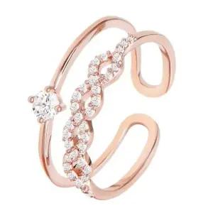 14Kgp반지 큐빅 더블 프리사이즈 패션 링 반지 14KGP