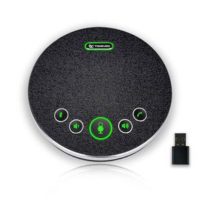 TONGVEO 블루투스 스피커 컨퍼런스 마이크, 무선 360 음성 픽업, 4 AI 노이즈 캔슬링 마이크 USB / 동글 연결 8시간 통화 가능 8-12인용