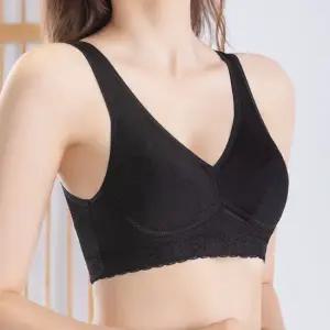 여성 인견 브라 레이스 노와이어 노몰드 브라탑
