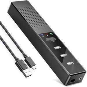 마이크가 있는 Cykvis 3 in 1 USB 컴퓨터 스피커, 스마트 홈 오피스용 PC 노트북 데스크톱 컨퍼런스 온라인 스터디 360도 향상된 음성 픽업, 소음 감소(클래식)