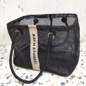 배수바구니 통풍바스켓 메탈 프레임 메쉬 목욕바구니 블랙 소형