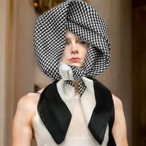 여성 스퀘어 패션 실키 미니 스카프