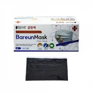 맑은하루 데일리 바른마스크 30매 성인용(블랙)