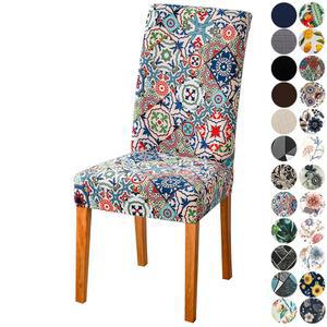 Lalluxy 의자 커버 4종 세트 소프트 파슨 탈착식 세탁 가능 주방 다이닝 룸 슬립커버(보헤미안 스타일)