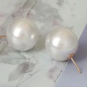 하객귀걸이 골드필드 핀 빅 진주 귀걸이 14K 16mm