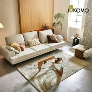 디뮤어 스윙 4인 기능성 럭스 통가죽 천연면피 소가죽 소파+스툴