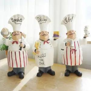 인테리어인형 기분좋은 주방장 3종 레스토랑 카페 장식 인형 세트