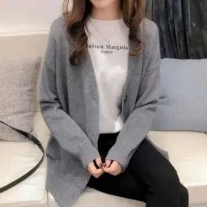 여성 봄 가을 간절기 기본 브이넥 가디건