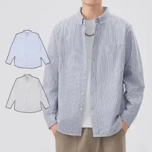 남자 스트라이프남방 긴팔 면 캐주얼 줄무늬 패턴 봄남방