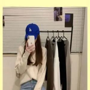 루즈핏 티 봄 브이넥 데일리 가을 니트 베이직 여자 봄가을